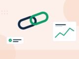 Illustration of two chain links beside a rising line chart