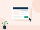 Illustration of stacked design templates with a mouse cursor