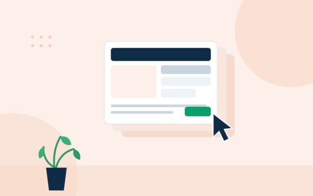 Illustration of stacked design templates with a mouse cursor